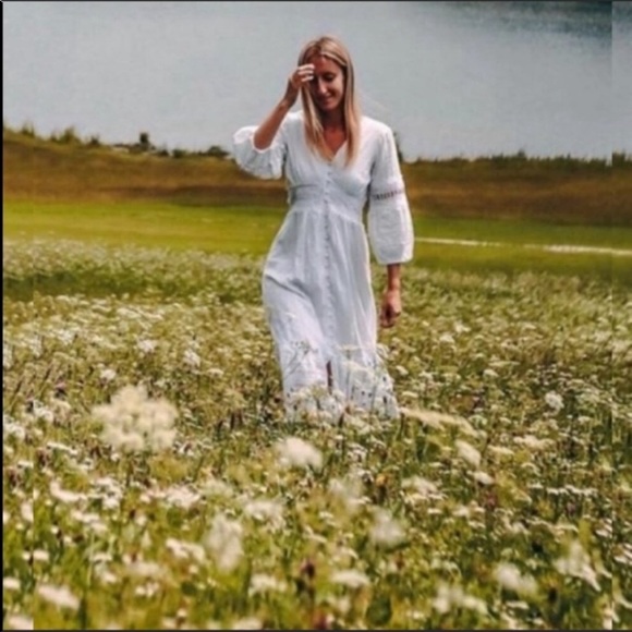 Anthropologie Dresses | Anthropologie Boho White Eyelet Dress | Poshmark